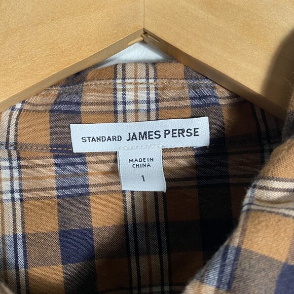 James Perse Plaid Button Up Shirt Size 1 - Picture 2 of 5